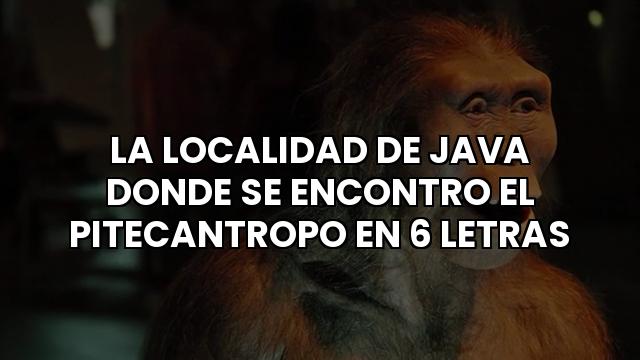 La Localidad De Java Donde Se Encontro El Pitecantropo En 6 Letras